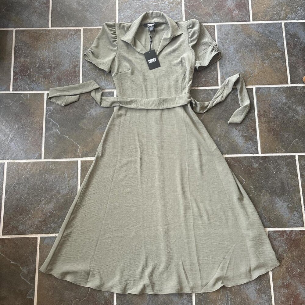 DKNY Olive Green Midi Dress